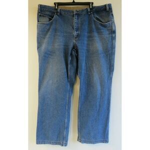 Mens Duluth Trading Co. Blue Denim Jeans Cotton Size 46x32 Straight‎ Leg Relaxed